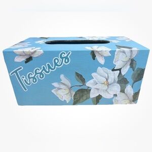 Floral Blue handmade Rectangular tissue box cover